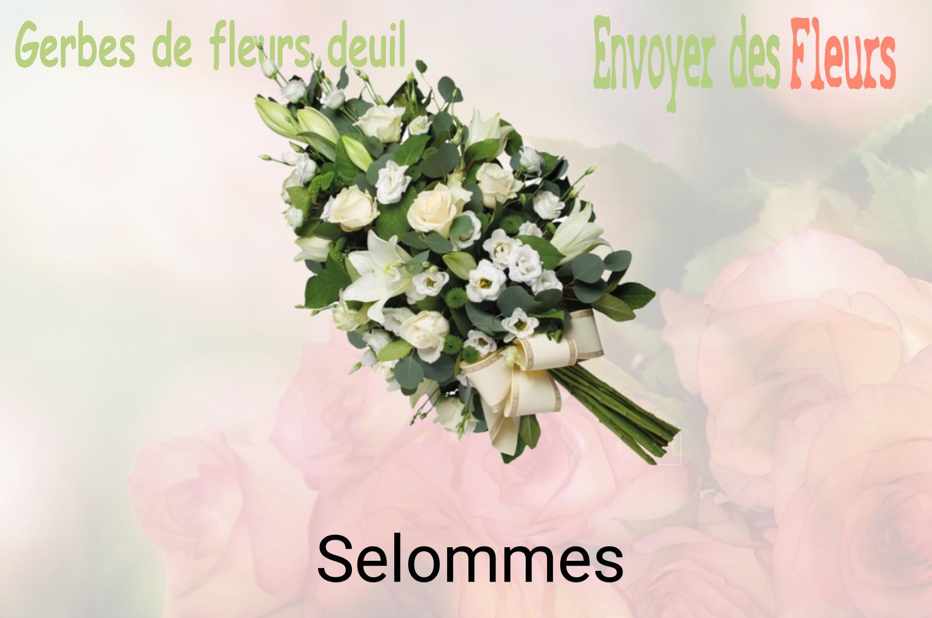 Gerbe de fleurs de deuil livrée à Selommes